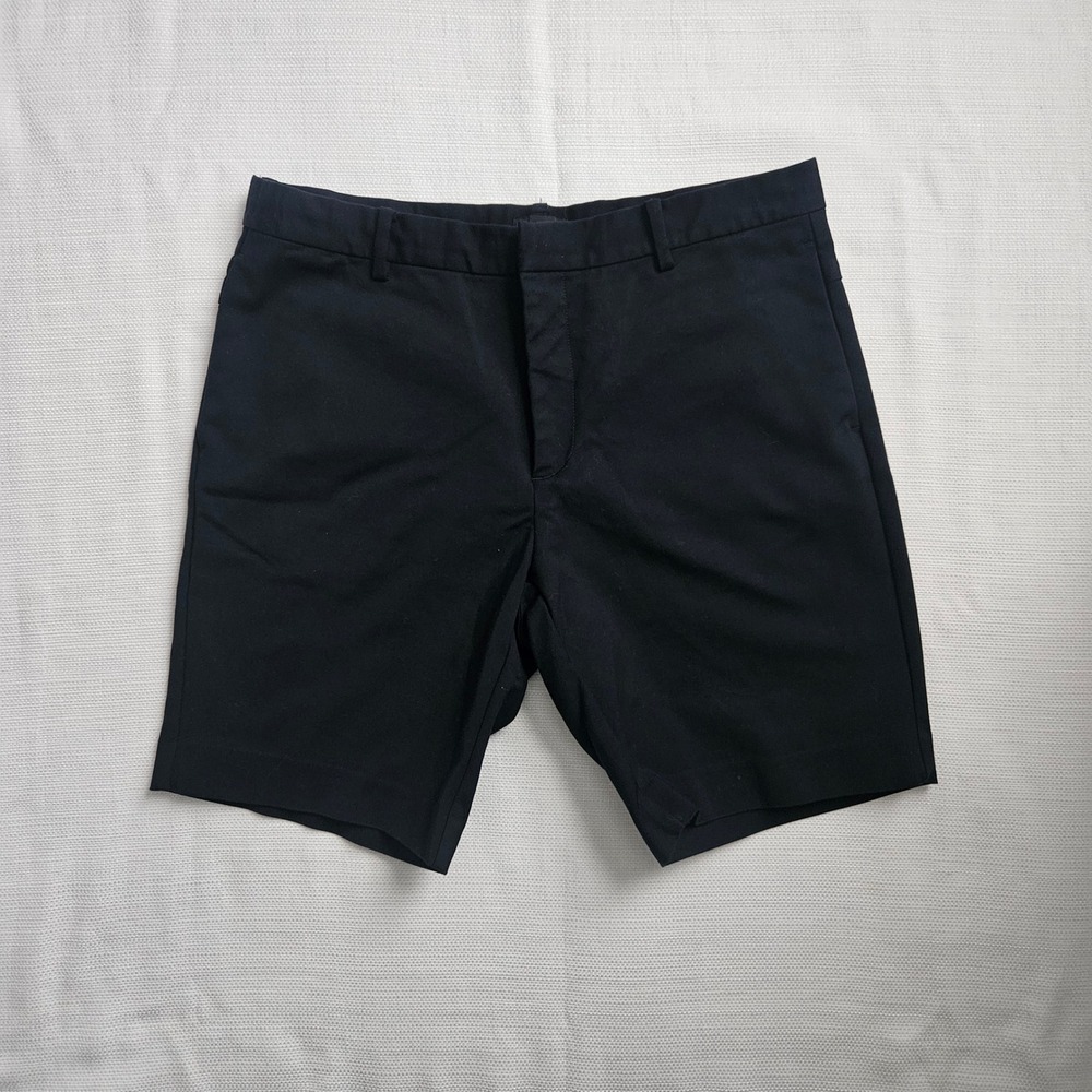 H&M Chino Shorts Mens 34R Black‎ Stretch Cotton Blend Classic Preppy Basic
